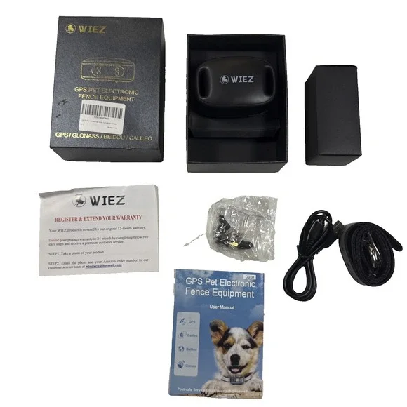 NEW WIEZ GPS Wireless Dog Collar With Fence Pet Containment 1000M Range 3 Modes - Picture 2 of 15